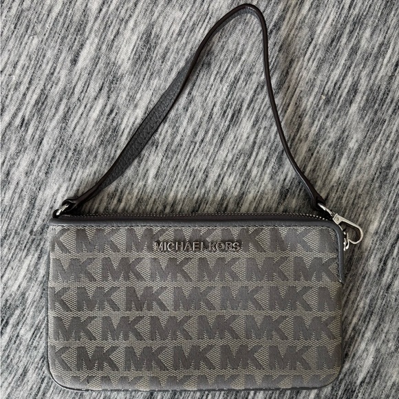 Michael Kors Monogram Black and Gray Wristlet - Picture 2 of 8